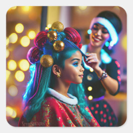 Klassiska fästpunkter fyrkantigt klistermärke