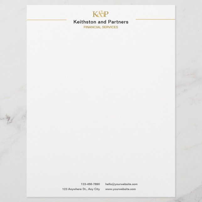 Klassiska finansiella tjänster med minimal Profess Brevhuvud (Framsida)
