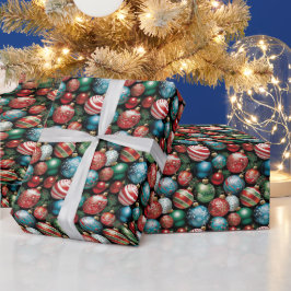 Klassiska flerfärgade chrismas-prydnader presentpapper