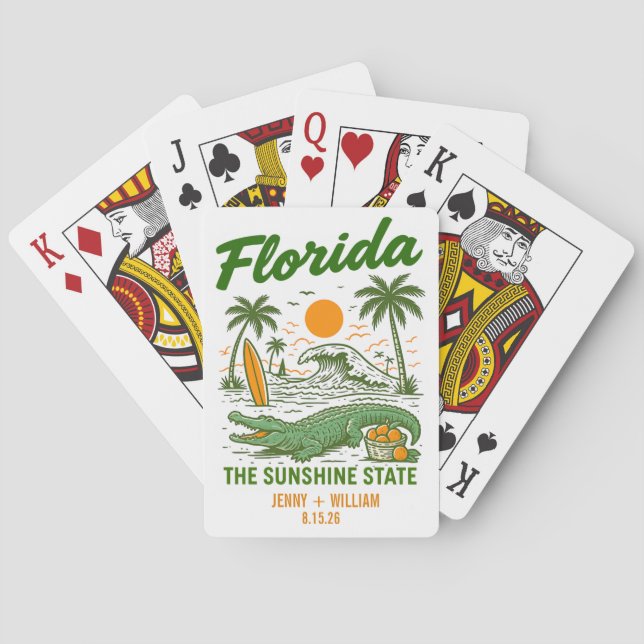 Klassiska Florida - Bröllopsgåva Spelkort (Baksidan)