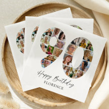 Klassiska födelsedagsfirande näsdukar för 90-årsfi