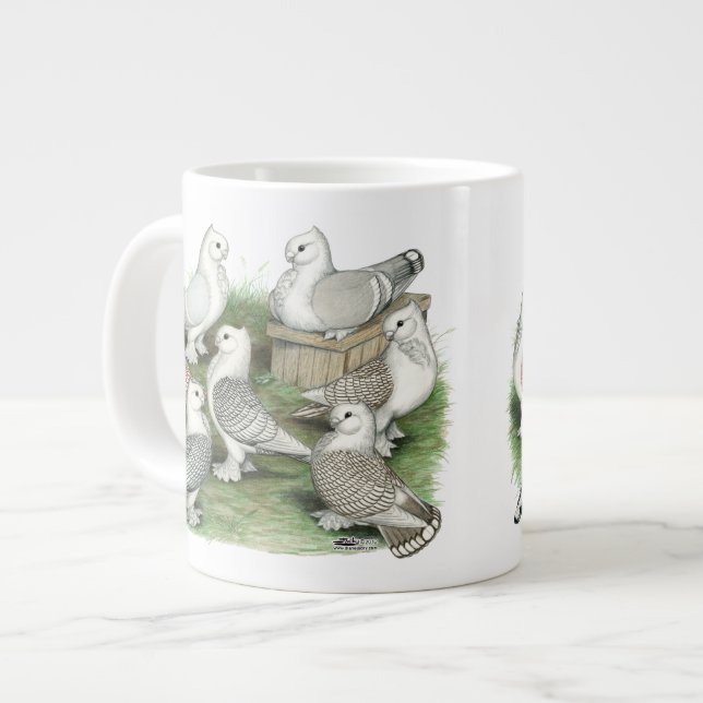 Klassiska friska pigeons jumbo mugg (Framsida vänster)