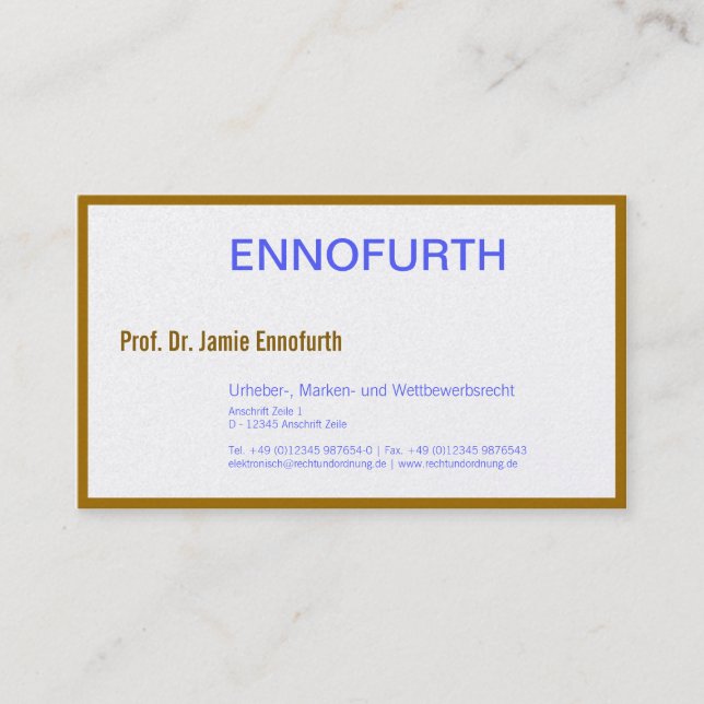 Klassiska fullmaktskort visitkort (Framsida)