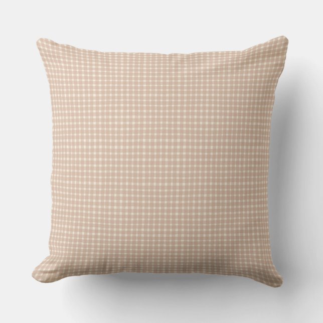Klassiska Gingham-rutor Dammig Rosa Nyfödd Flicka  Kudde (Framsida)