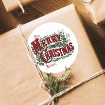 Klassiska God jul Gift Märkre-stickers