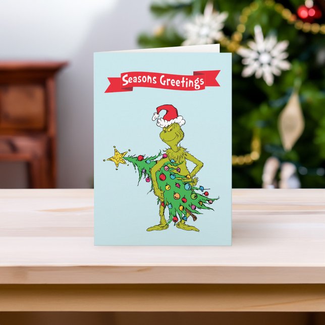 Klassiska Grinch | Busig Helgkort (Card on table)