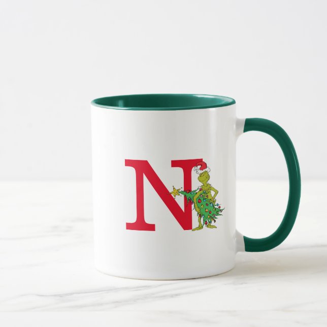 Klassiska Grinch | Busiga Monogram N Mugg (Höger)