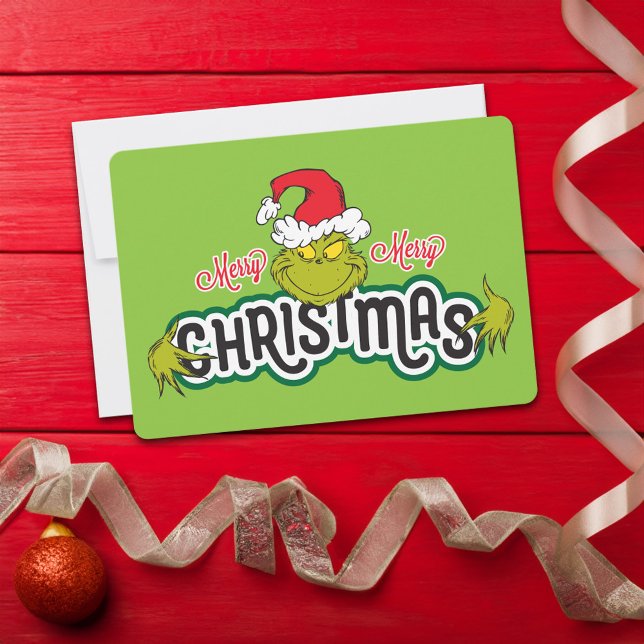 Klassiska Grinch | God God Jul Julkort (Card on table)