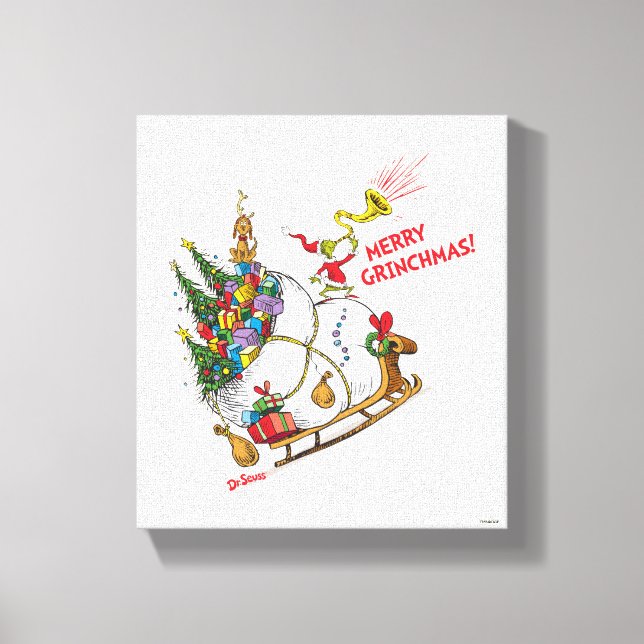 Klassiska Grinch | God Grinchjul! Canvastryck (Framsida)
