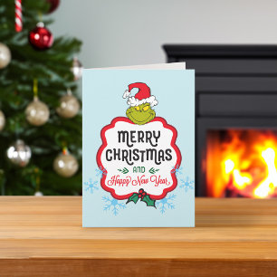 Klassiska Grinch God Jul & Gott Nytt År Helgkort