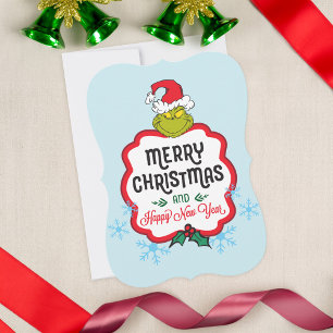 Klassiska Grinch God Jul & Gott Nytt År Julkort