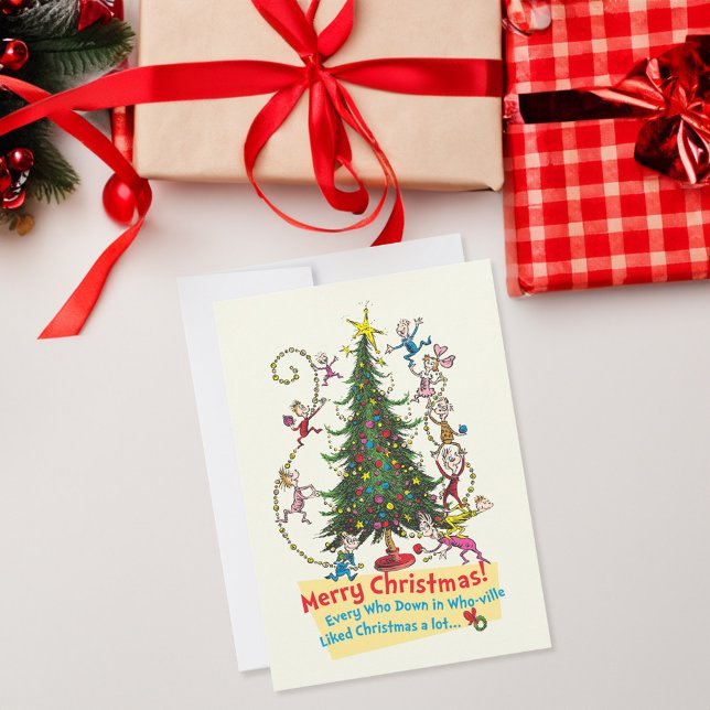 Klassiska Grinch | God Jul! Julkort (Card on table)