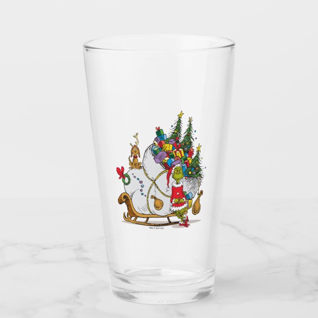 Klassiska Grinch | Grinch & Max med släde Glaskopp (Framsida)