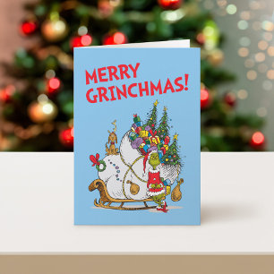 Klassiska Grinch Grinch & Max med släde Helgkort
