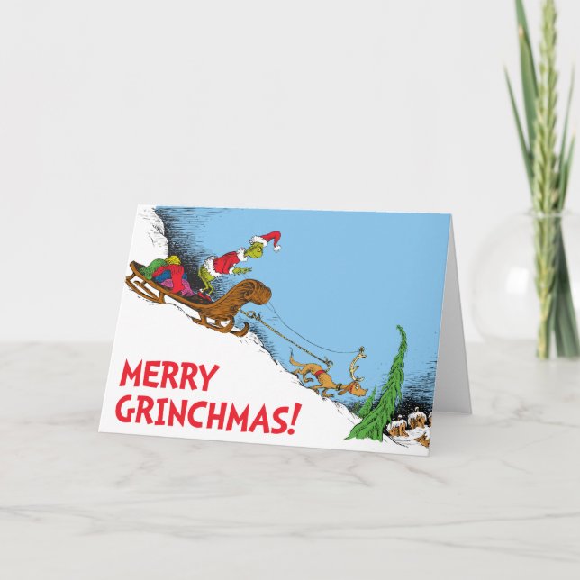 Klassiska Grinch | Grinch och Ren Max Helgkort (Framsida)