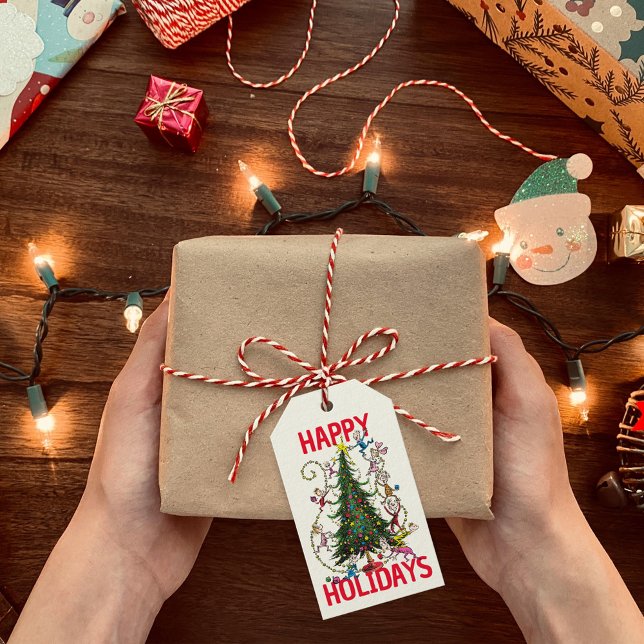 Klassiska Grinch | Julgran Presentetikett (Tag on gift)