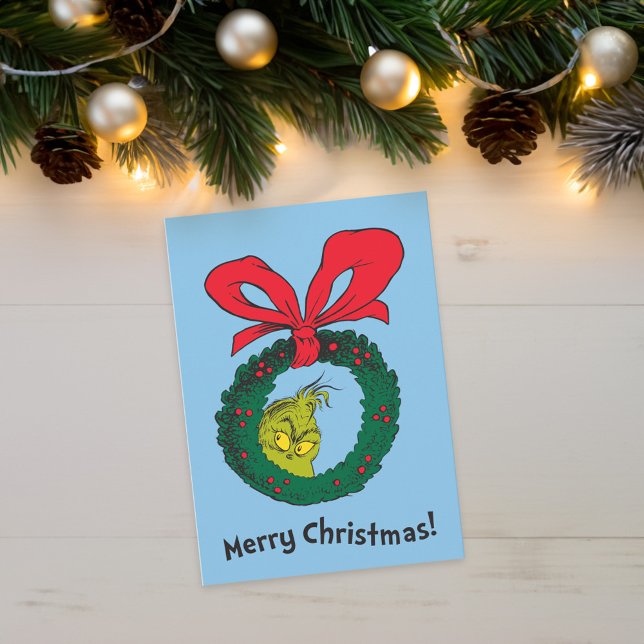 Klassiska Grinch | Julkrans Helgkort (Card on table)