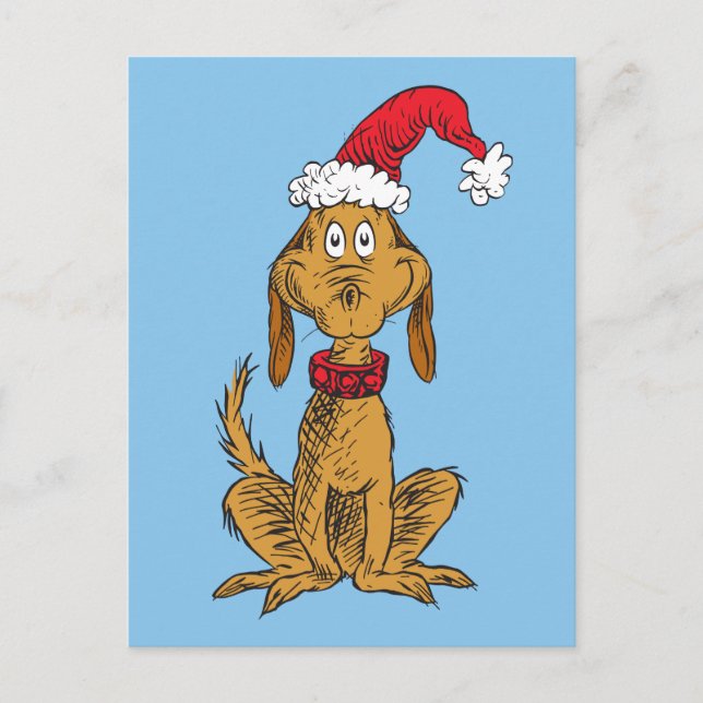 Klassiska Grinch | Max - Tomtehatt Helg Vykort (Framsida)