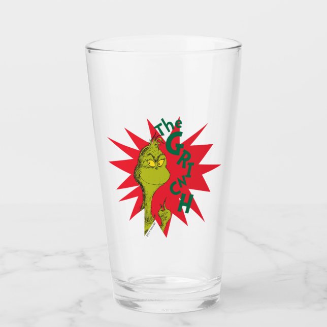 Klassiska Grinch | Röda Stjärnexplosioner Glaskopp (Framsida)