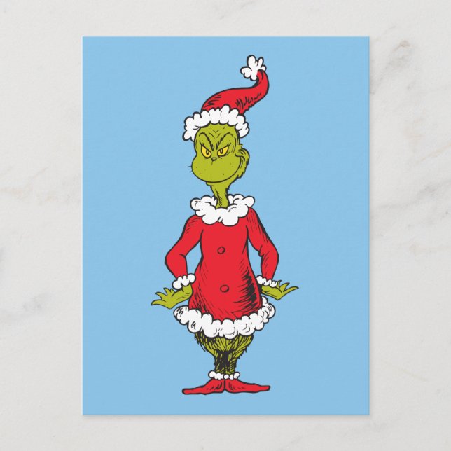 Klassiska Grinch | Tomtefar Helg Vykort (Framsida)