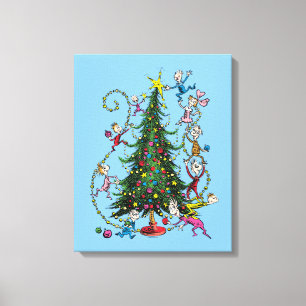 Klassiska Grinch   Whoville Julgran Canvastryck