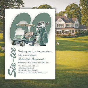 Klassiska gröna golfklubbor 60-årsdag inbjudningar