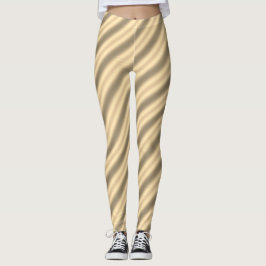 Klassiska Guld diagonala Rand-balkar Leggings