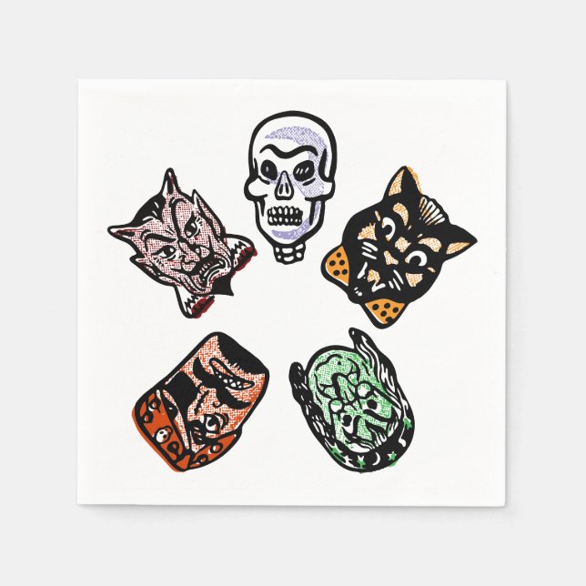 Klassiska Halloween-tecken Pappersservett (Framsidan)