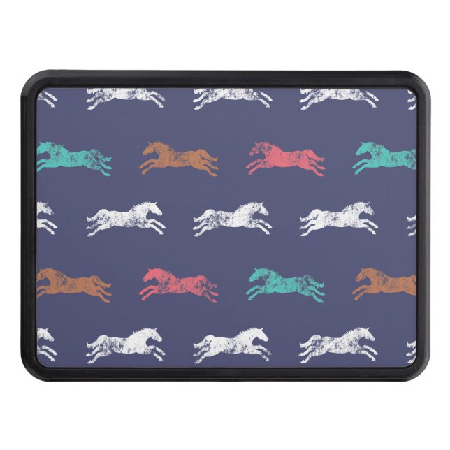 Klassiska hästar i flera färg dragkroksskydd (Framsidan)