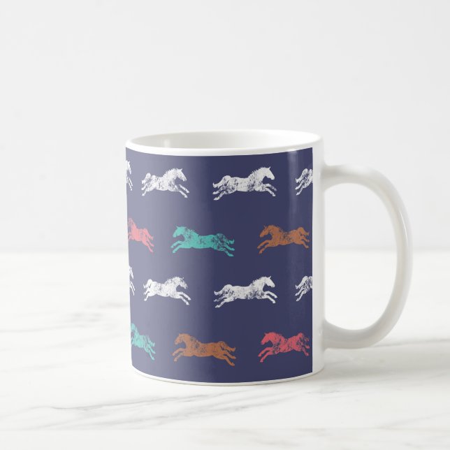 Klassiska hästar i flera färger kaffemugg (Höger)