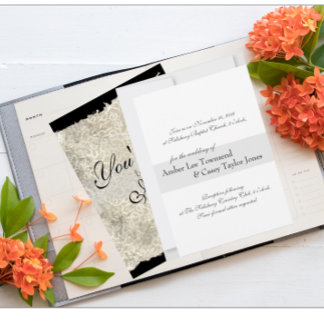 Klassiska inbjudningar till dammbröllop, Ebony