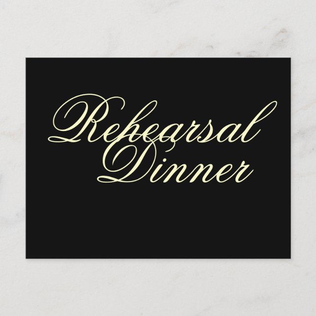 Klassiska inbjudningar till rehearsal Dinner Postc (Framsida)