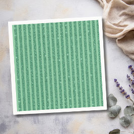 Klassiska jade gröna glitter vertikala ränder pappersservett