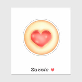 Klassiska jordgubbshjärttumavtryckskookies klistermärken