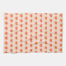 Klassiska jordgubbshjärttumavtryckskookies kökshandduk