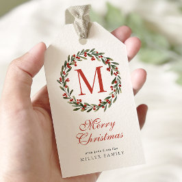 Klassiska Juletiketter för andningsbär Presentetikett