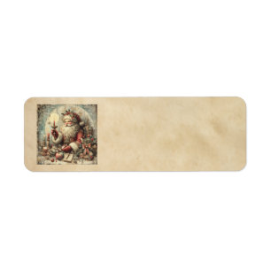 Klassiska jultomten-Adressetiketter Returadress Etikett