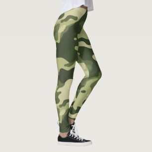Klassiska kamouflageleggings - Militärtryck, hög Leggings