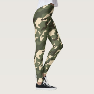 Klassiska kamouflageleggings - Militärtryck, hög m Leggings