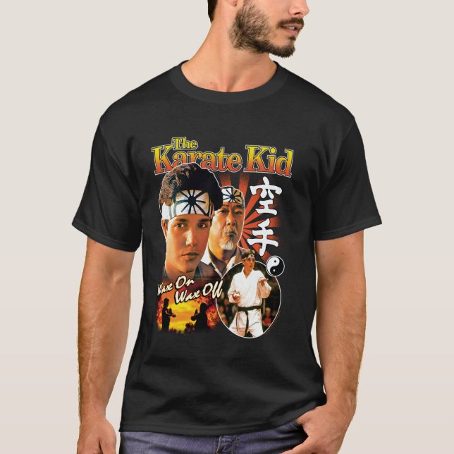 Klassiska Karate Kid - Vax på, vax av T Shirt (Framsida)