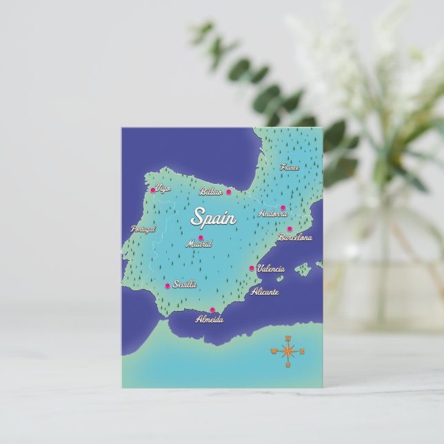 Klassiska Karta i Spanien (Stående Fram)