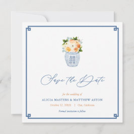 Klassiska kinesiska höstblommor Bröllop Spara Datumet