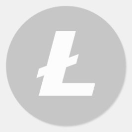 Klassiska klassiska märkningar för Litecoin LTC (l Runt Klistermärke