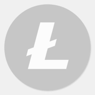 Klassiska klassiska märkningar för Litecoin LTC (l Runt Klistermärke