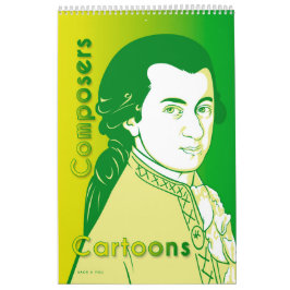 Klassiska kompositörer Porträtt, Tecknad Stil Kalender