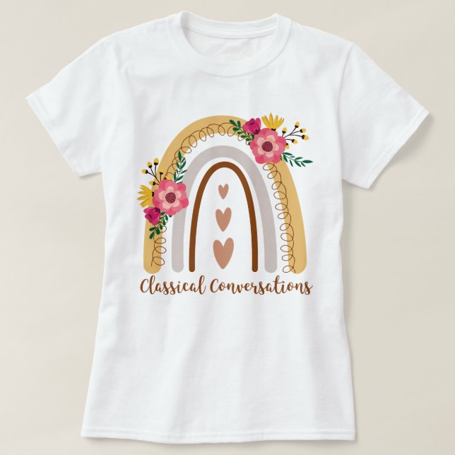 Klassiska konversationer Regnbåge Homeschool CC T Shirt (Design framsida)
