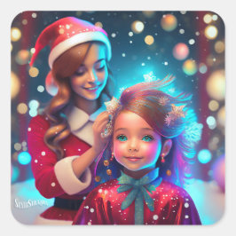 Klassiska kvadratiska cirklar för runda hörn fyrkantigt klistermärke