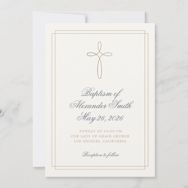 Klassiska Lamb of God-dopannonseringen Inbjudningar (Framsida)