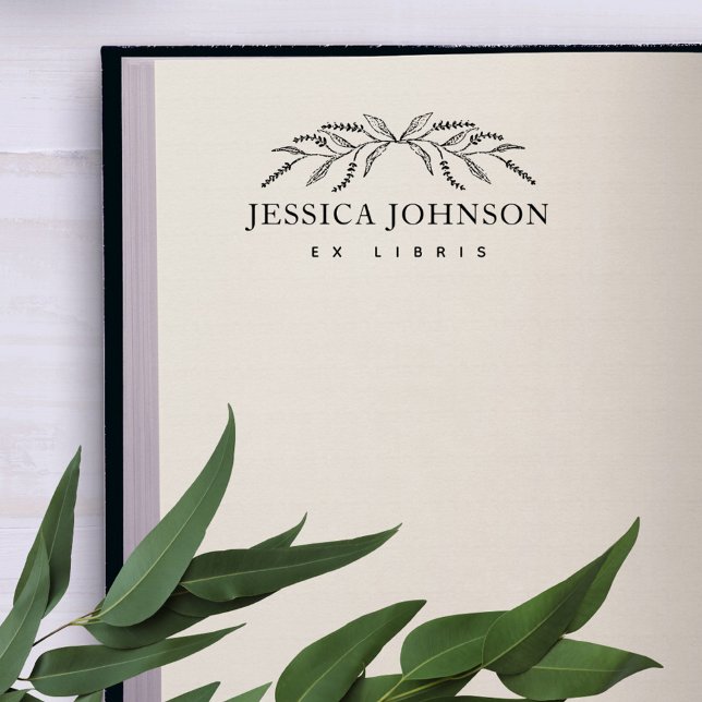 Klassiska lavender Flowers Anpassningsbar Bibliote Stämpel (Skapare uppladdad)