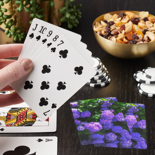 Klassiska Lila Realistic Hydrangea Pacecards Casinokort (På plats)